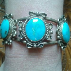Vintage Turquoise and Sterling Cuff Bracelet